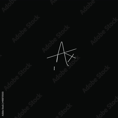 Ax Initial Handwriting or Handwritten Logo for Identity. Logo with Signature and Hand Drawn Style. © Frank
