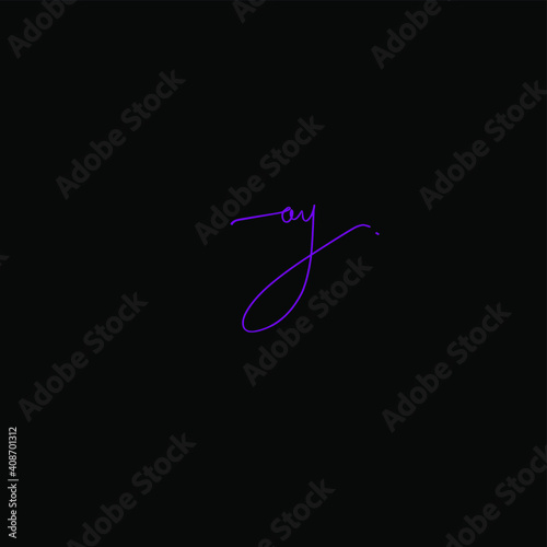 ay Black Initial Handwriting or Handwritten Logo for Identity. Logo with Signature and Hand Drawn Style.