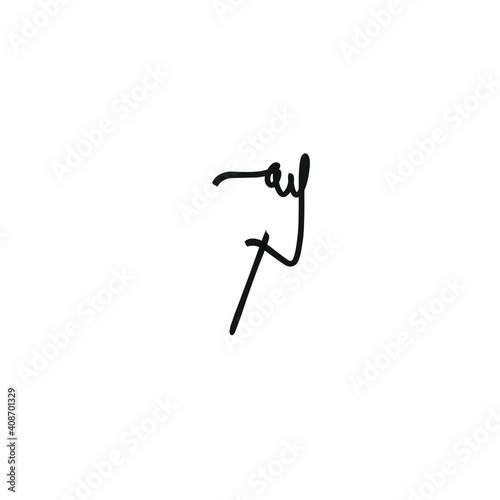 ay White Initial Handwriting or Handwritten Logo for Identity. Logo with Signature and Hand Drawn Style.