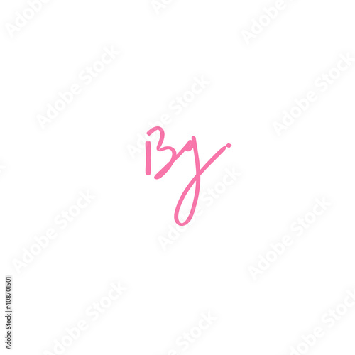 Bg Initial Handwriting or Handwritten Logo for Identity. Logo with Signature and Hand Drawn Style.