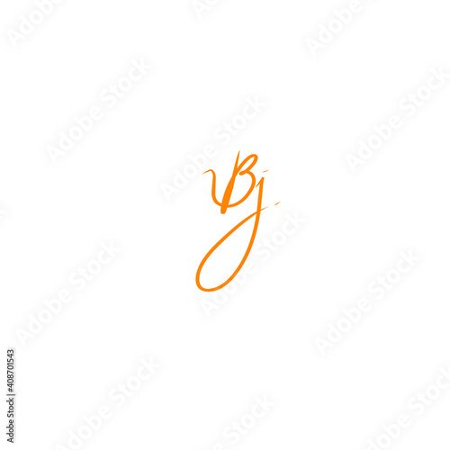 BJ B J Initial Handwriting or Handwritten Logo for Identity. Logo with Signature and Hand Drawn Style.