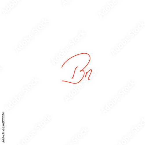 Bn Initial Handwriting or Handwritten Logo for Identity. Logo with Signature and Hand Drawn Style.