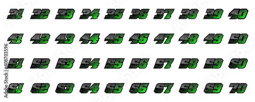 Set of racing number, start racing number, sport race number with halftone dots style vector illustration