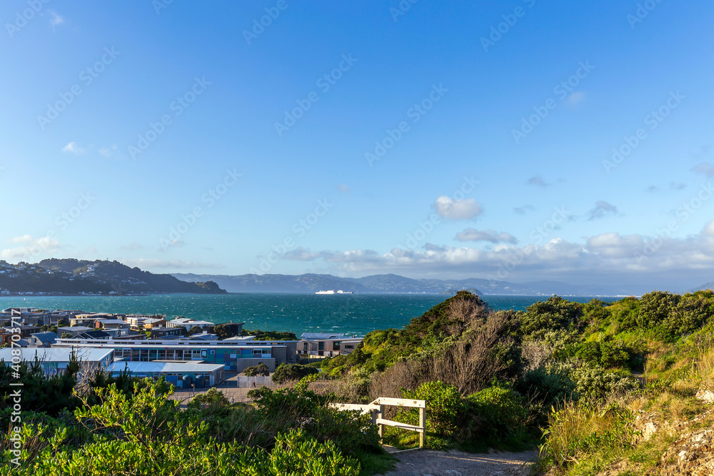 View of Wellington landscape from Fort Dorset in New Zealand