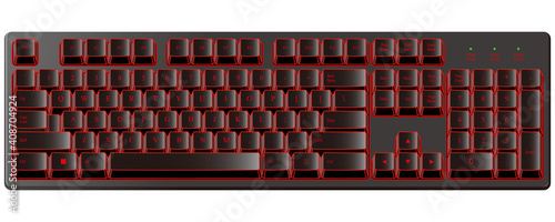 カッコいいハイセンスな黒赤色のゲーミングキーボード
