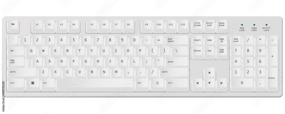 おしゃれで可愛い白いゲーミングキーボード Stock Vector Adobe Stock