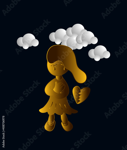 Self healing, recovery flat vector illustration, background for mental illness concept