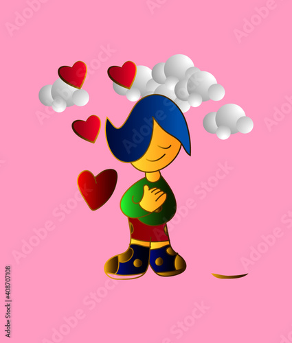 Self healing, recovery flat vector illustration, background for mental illness concept