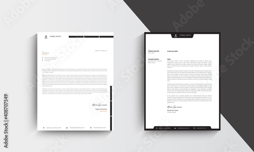 minimalist Modern letterhead Template Design. vector
