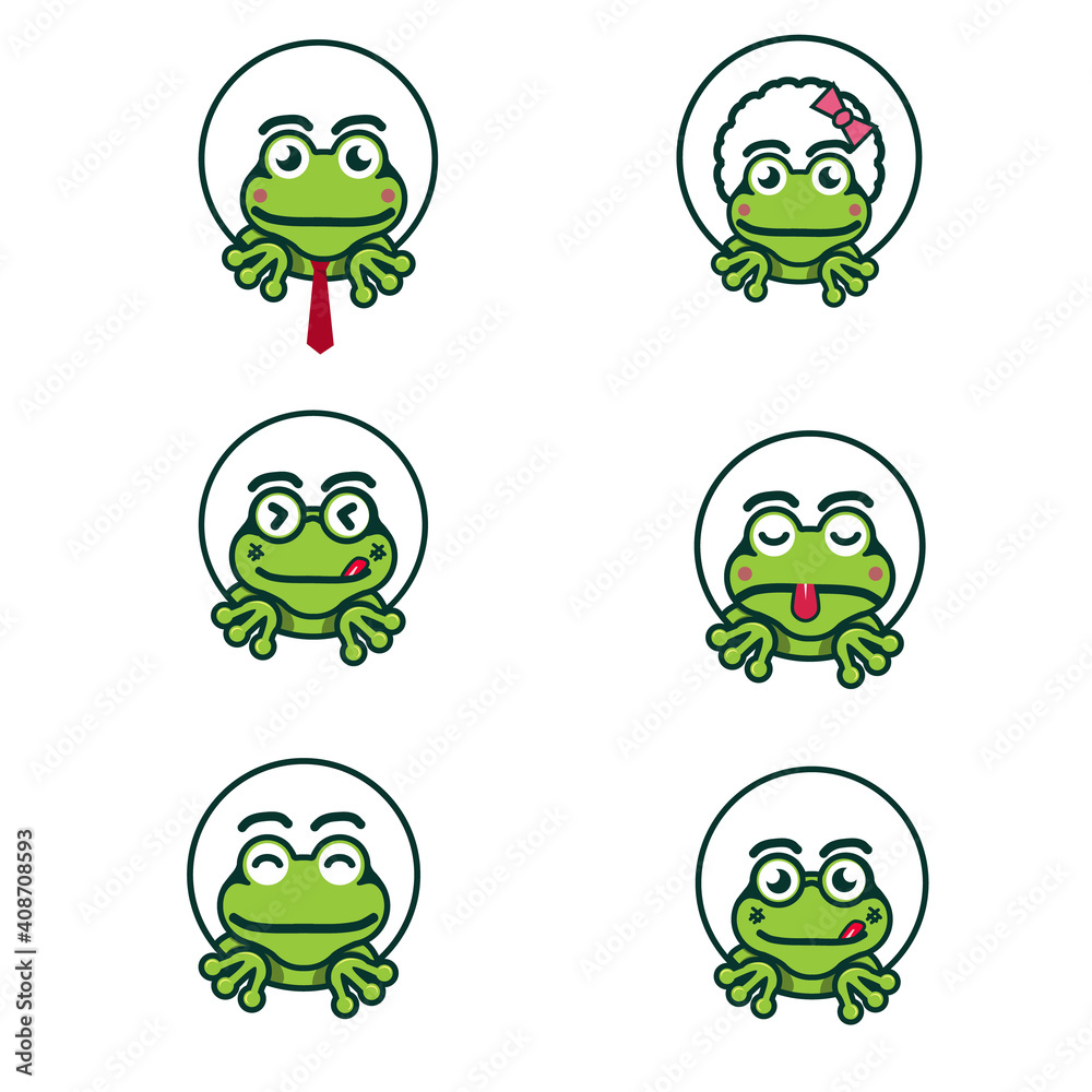 Fototapeta premium set of frog expression vector