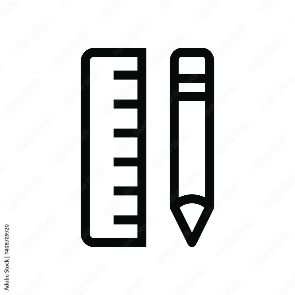 Pencil and ruler icon vector graphic illustration Pencil and ruler icon vector graphic illustration