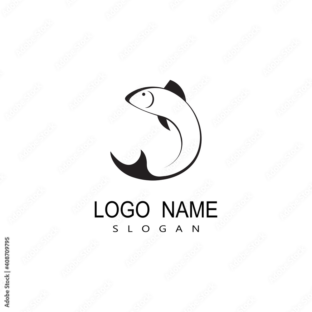 Fish Icon vector illustration logo template design Fish Icon vector illustration logo template design