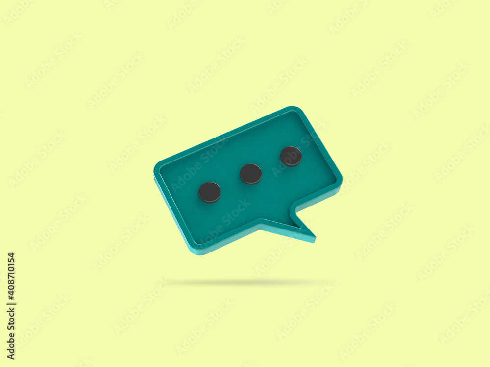 Chat bubble icon typing isolated on yellow background Symbols, comment marks, minimal ideas, 3D rendering. Chat bubble icon typing isolated on yellow background Symbols, comment marks, minimal ideas, 3D rendering.