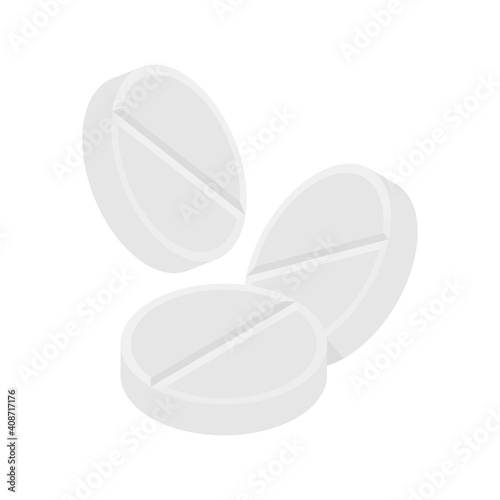Pills and drugs vector white realistic single icon