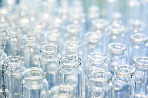 Empty glass bottles jars for medical