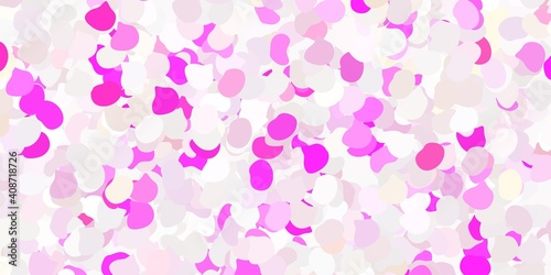 Light pink, yellow vector pattern with abstract shapes.