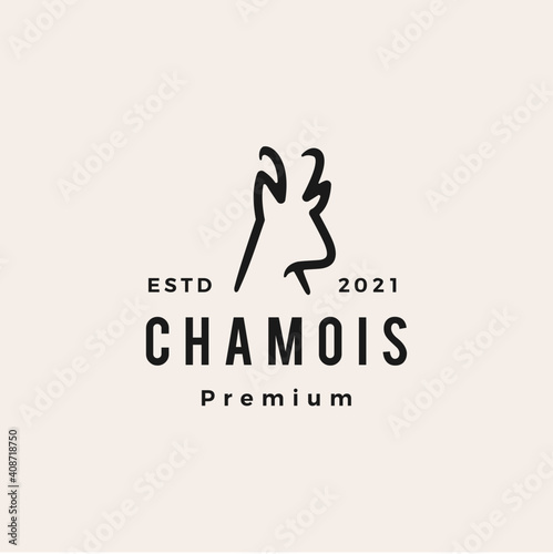 chamois hipster vintage logo vector icon illustration