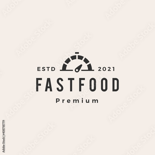 fast food dial hipster vintage logo vector icon illustration