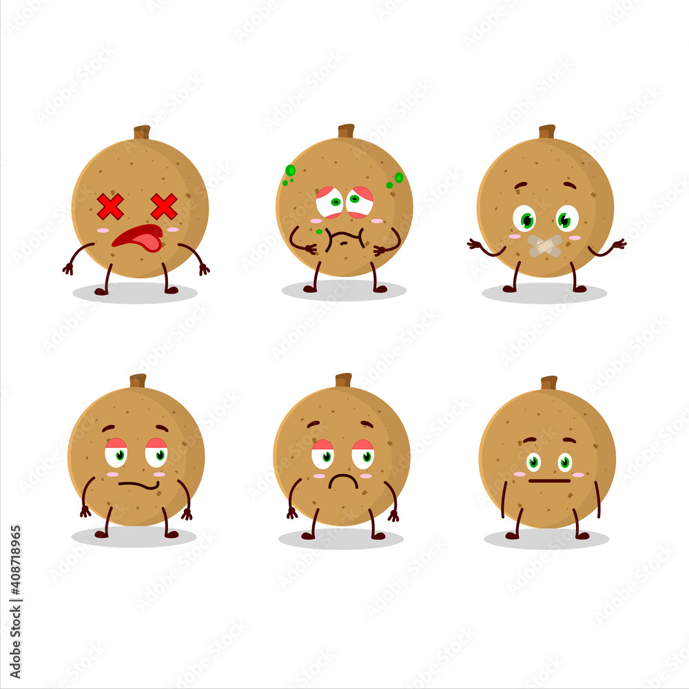 Longan cartoon in character with nope expression