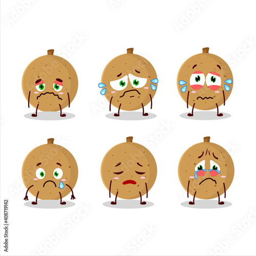 Longan cartoon in character with sad expression