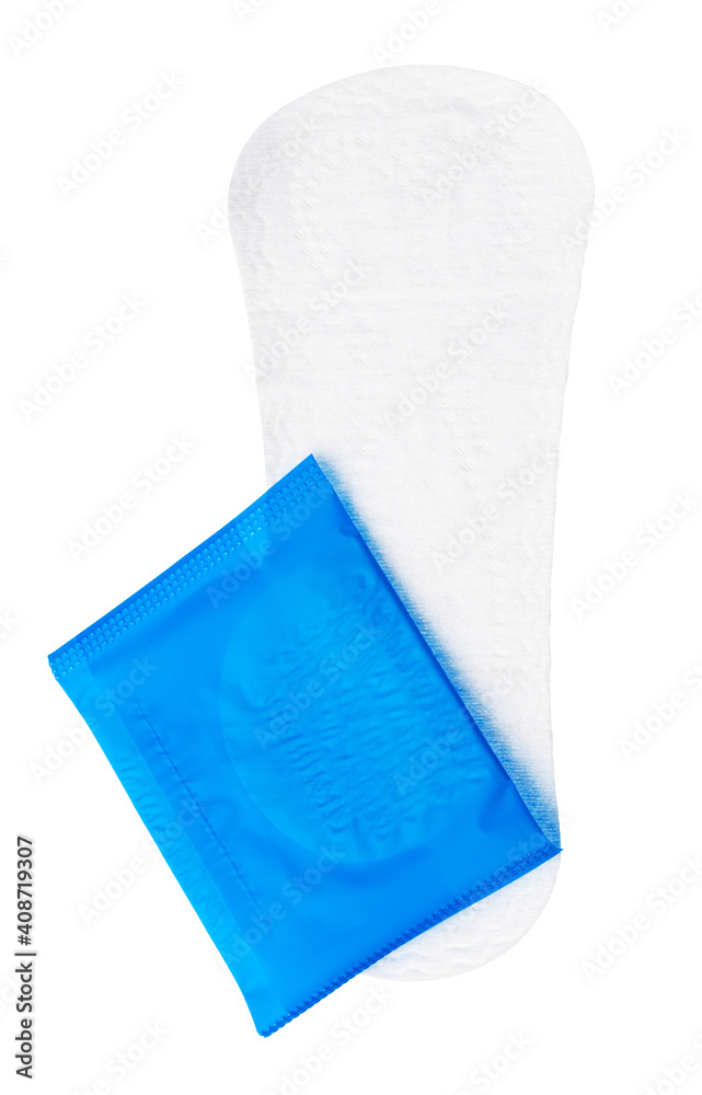 Women hygienic pads isolated on white background Women hygienic pads isolated on white background