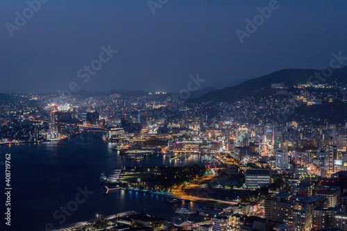 鍋冠山公園展望台からの長崎市街地夜景