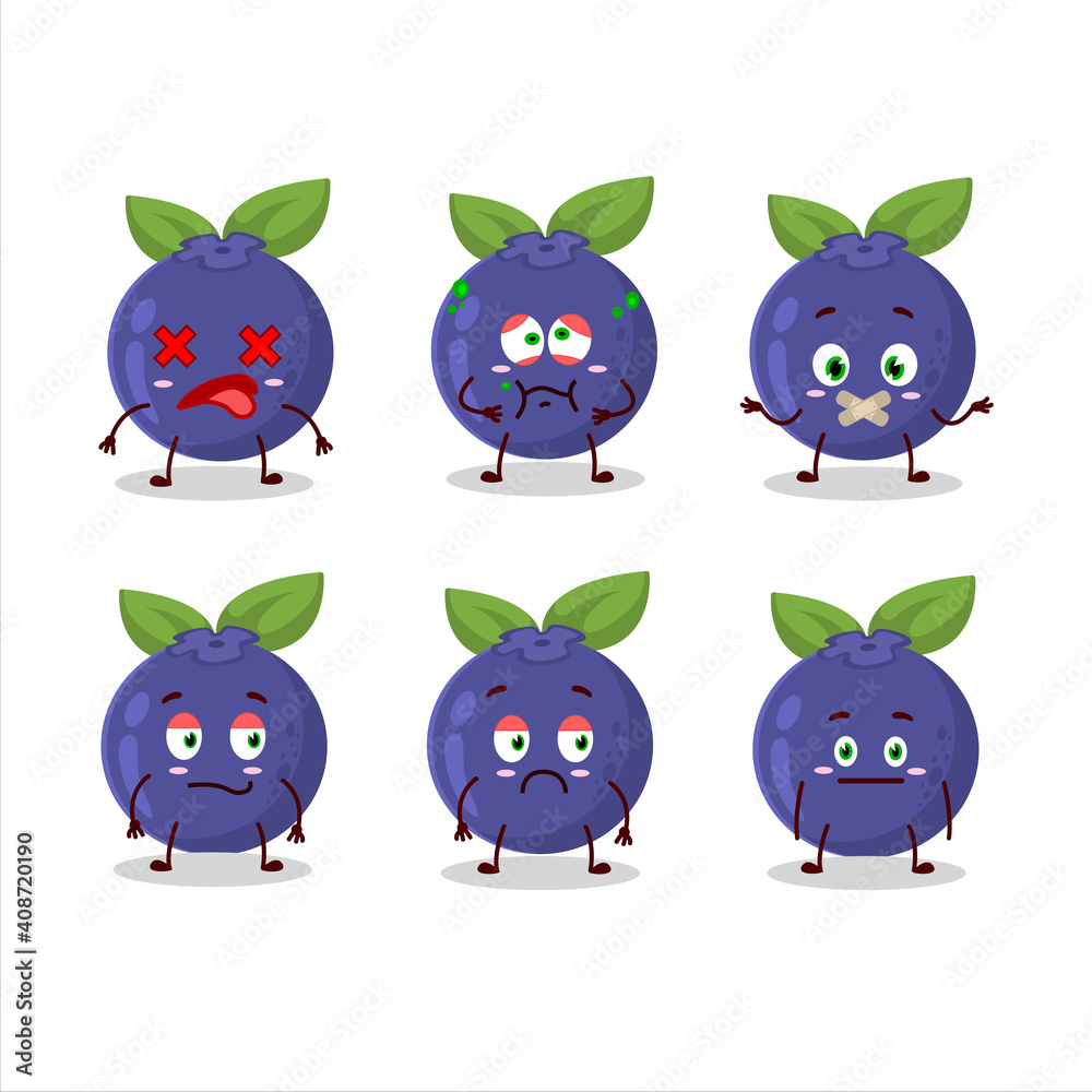 New blueberry cartoon character with nope expression New blueberry cartoon character with nope expression