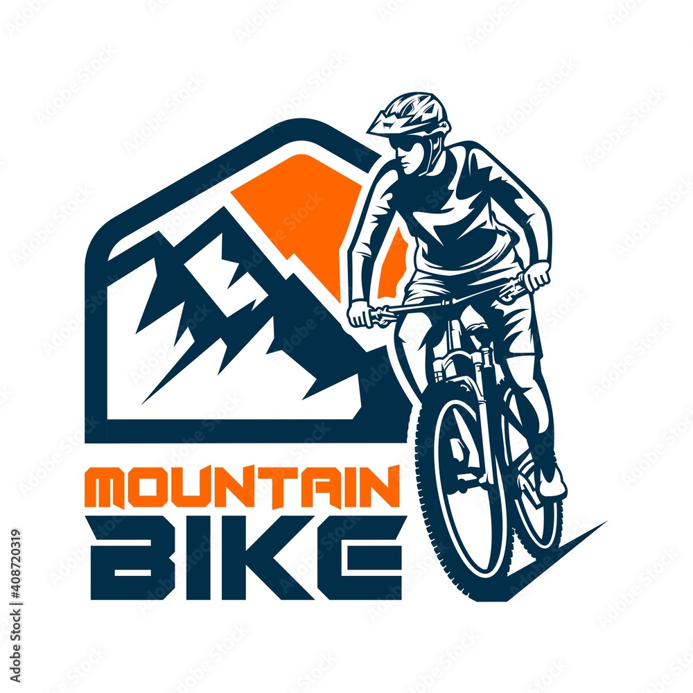 Mountain Bike Logo Vector De Stock Adobe Stock