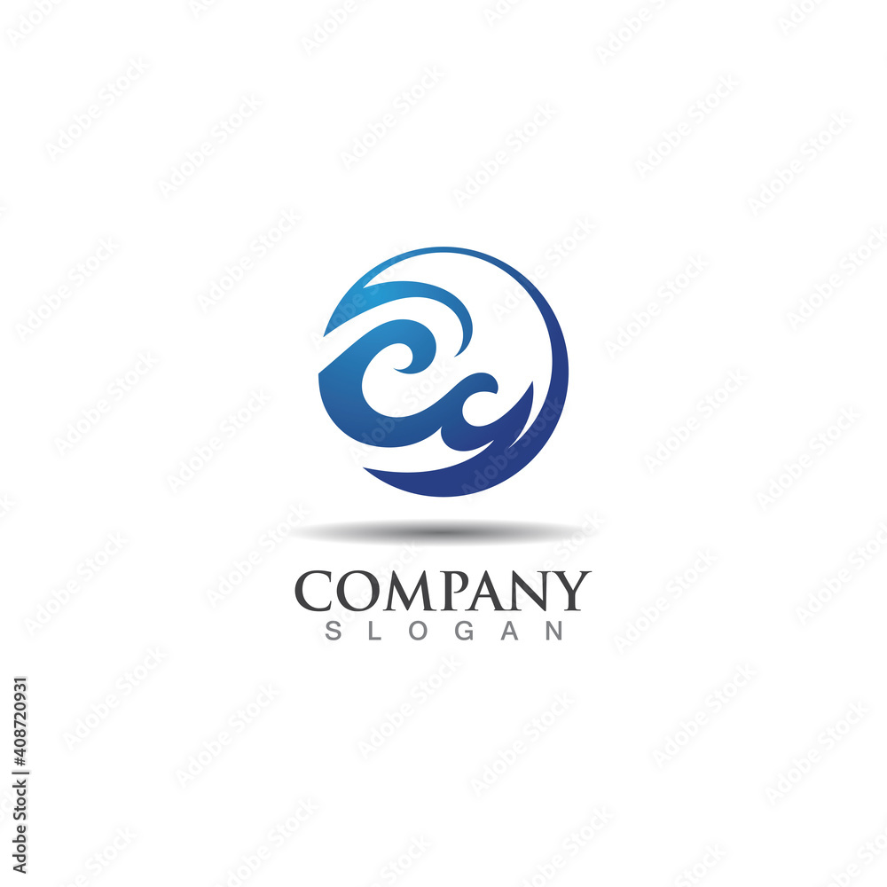 Wave ocean logo design image element vector illustration icon nature Wave ocean logo design image element vector illustration icon nature