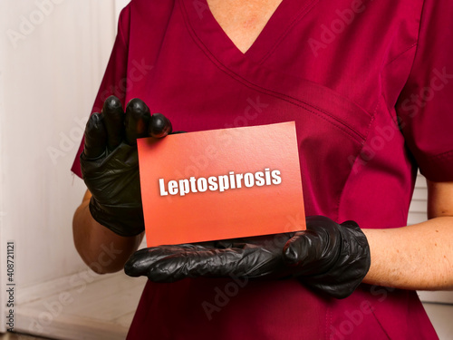 Medical concept about Leptospirosis with inscription on the page. photo