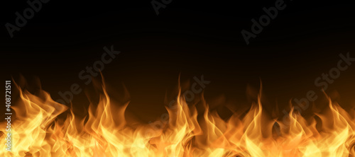 Fire texture on a black background. Firefighter explosion for background.