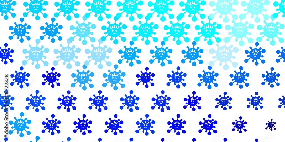 Light BLUE vector pattern with coronavirus elements. Light BLUE vector pattern with coronavirus elements.