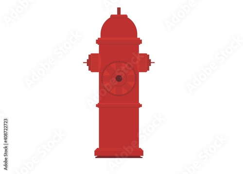 Red fire hydrant. Simple flat illustration