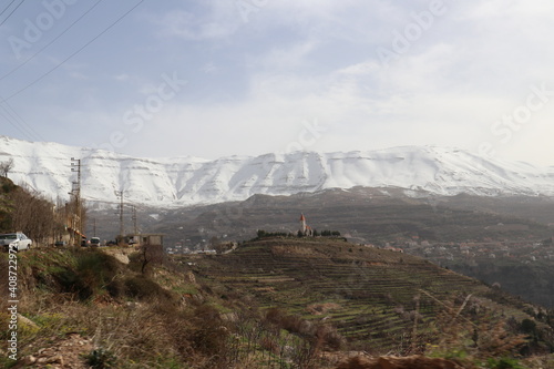 Lebanon in the winter of 2020 in the mountains photo