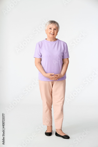 Portrait of senior woman on...
