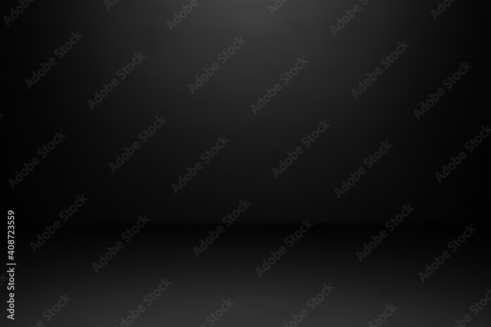 Empty black studio room background. Use as montage for product display - obrazy, fototapety, plakaty 