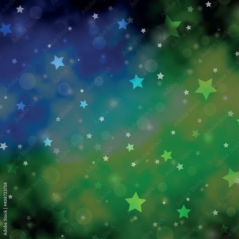 Light Blue, Green vector pattern with circles, stars. Light Blue, Green vector pattern with circles, stars.