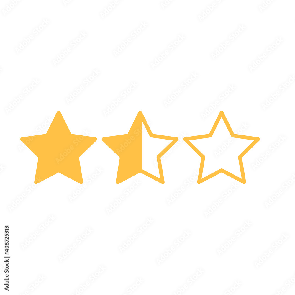 Thumb 5 stars icon - rating of stars symbol isolated on white background Thumb 5 stars icon - rating of stars symbol isolated on white background