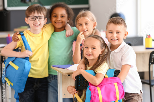 Cute little pupils in class...