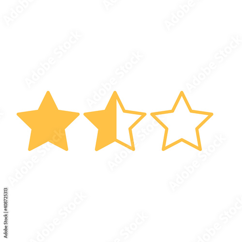 Thumb 5 stars icon - rating of stars symbol isolated on white background