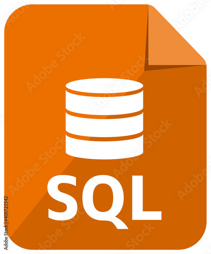 SQL icon | Major Database format vector icon illustration  ( color version )