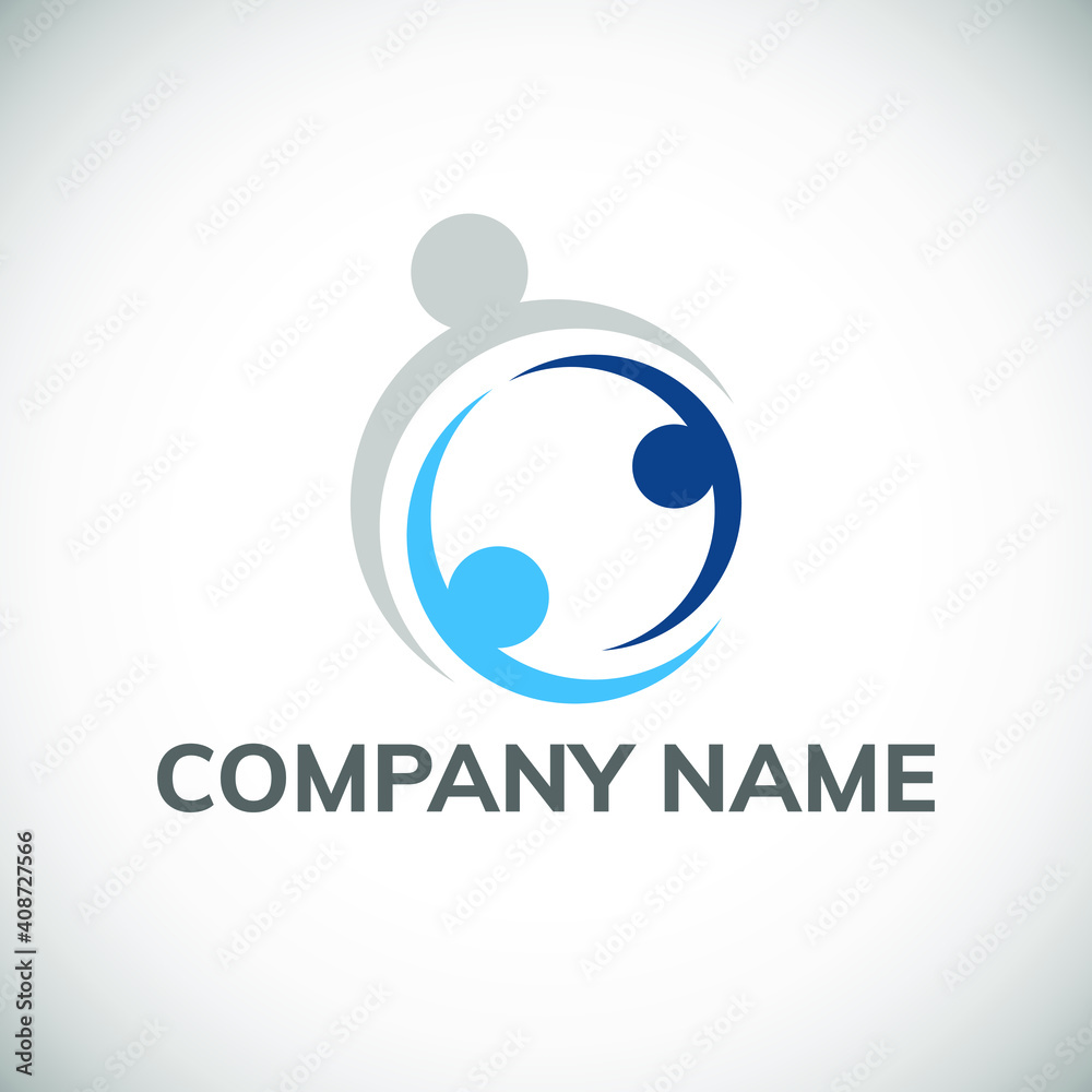 Obraz premium Charity logo design. People group and community logo design. Vector illustration