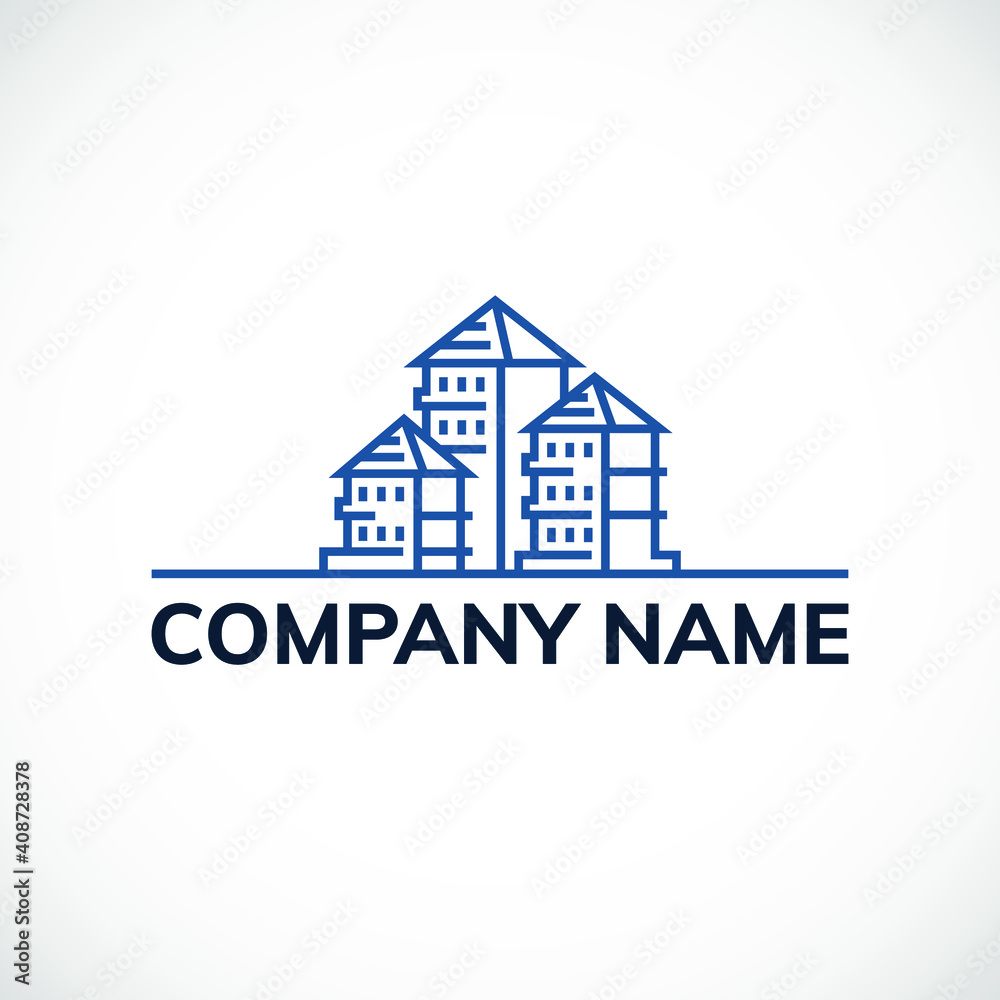 Fototapeta premium Real estate logo design. Vector illustration