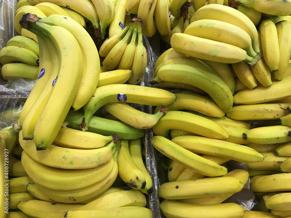 Yellow bananas in market place
