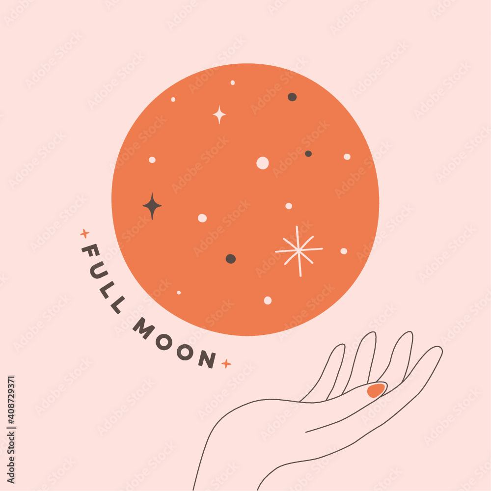 Illustration of full moon in vector illustrator