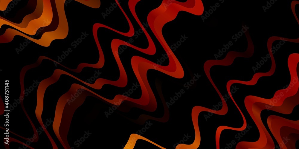 Dark Orange vector background with curved lines. Dark Orange vector background with curved lines.