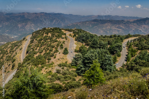 view from the hill, a mountain road