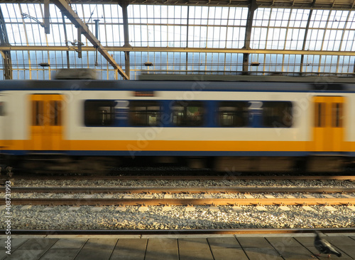 Photography Dutch train in motion