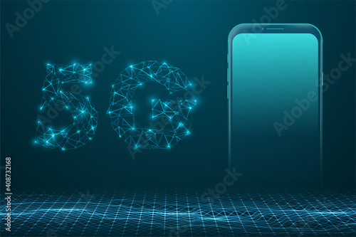 Low polygonal internet connection concept.