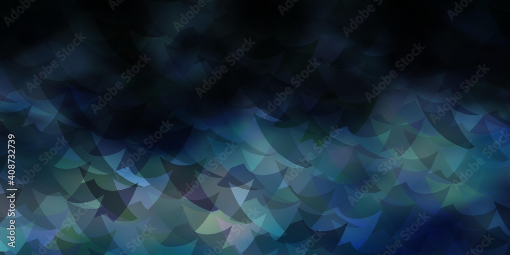 Dark BLUE vector texture with poly style with cubes.